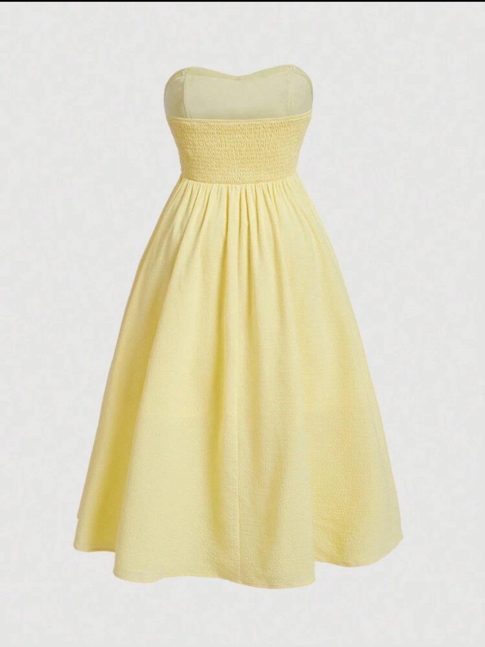 Strapless Yellow Sweetheart Fit & Flare Dress - Picture 3 of 4